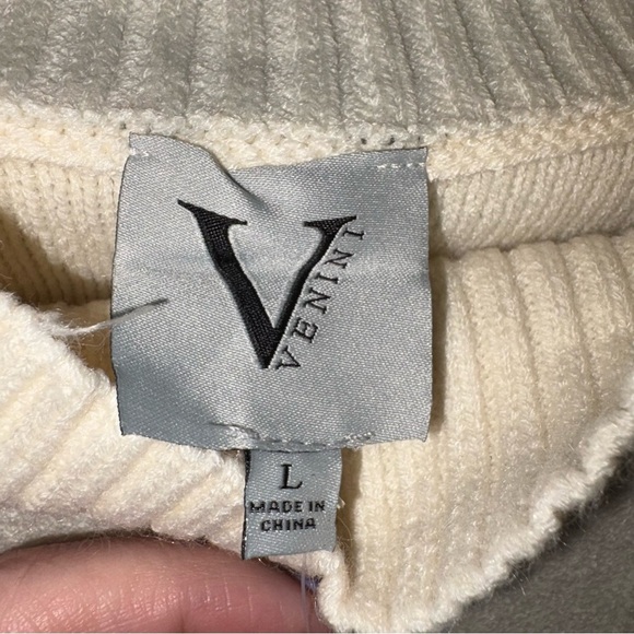 Venini Cream Cowl Turtleneck Sweater Soft Knit - Picture 4 of 7